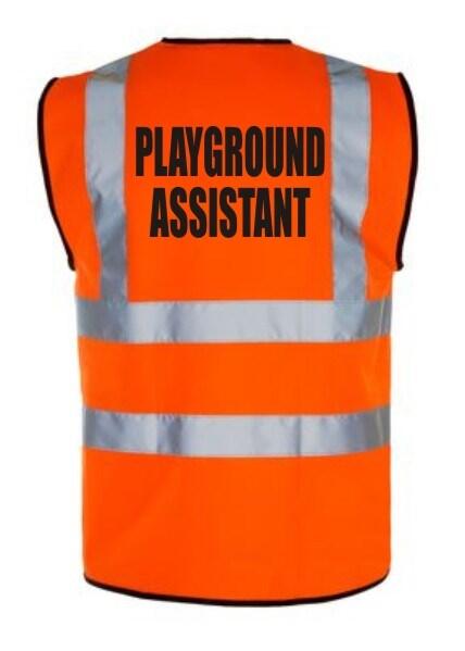 Hi-Vis PLAYGROUND ASSISTANT Vest — Orange