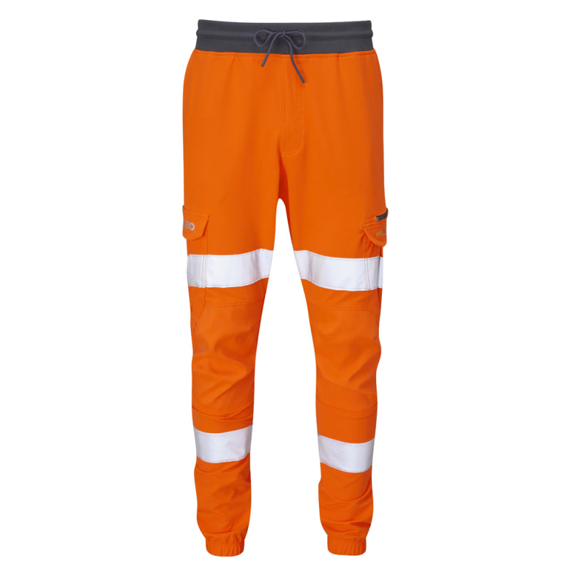 LEO JT01 Hawkridge - Hi-Vis Ecoviz High Performance 4X Stretch Trousers — Orange