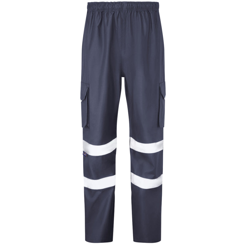 LEO L01 Appledore - Hi-Vis Ecoviz 4K Cargo Overtrouser — Navy Blue