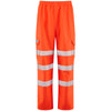 LEO L02 Instow - Hi-Vis Ecoviz 15K Performance+ Breathable Cargo Overtrousers — Orange