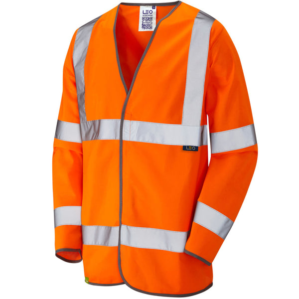 LEO S01 Shirwell - Hi-Vis Ecoviz Sleeved Waistcoat — Orange