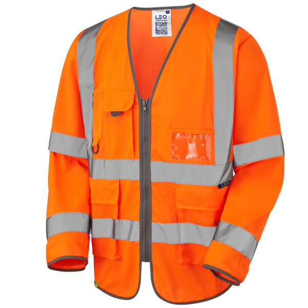 LEO S12 Wrafton - Hi-Vis Ecoviz Superior Waistcoat — Orange