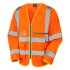 LEO S24 Heddon - Hi-Vis Ecoviz Tablet Pocket Sleeved Superior Waistcoat — Orange