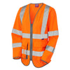 LEO SL12 Beaworthy - Hi-Vis Ecoviz Womens Sleeved Superior Waistcoat — Orange
