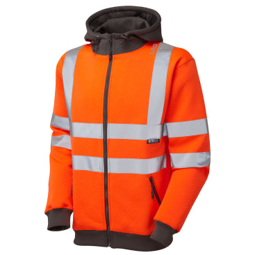 LEO SS02 Saunton - Hi-Vis Ecoviz Hooded Sweatshirt