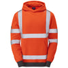 LEO SS04 Goodleigh - Hi-Vis Ecoviz Hooded Sweatshirt — Orange