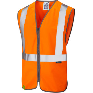 LEO W15 Eggesford - Hi-Vis Ecoviz Rail Zip Waistcoat
