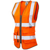 LEO WL11 Lynmouth - Hi-Vis Ecoviz Womens Superior Waistcoat — Orange