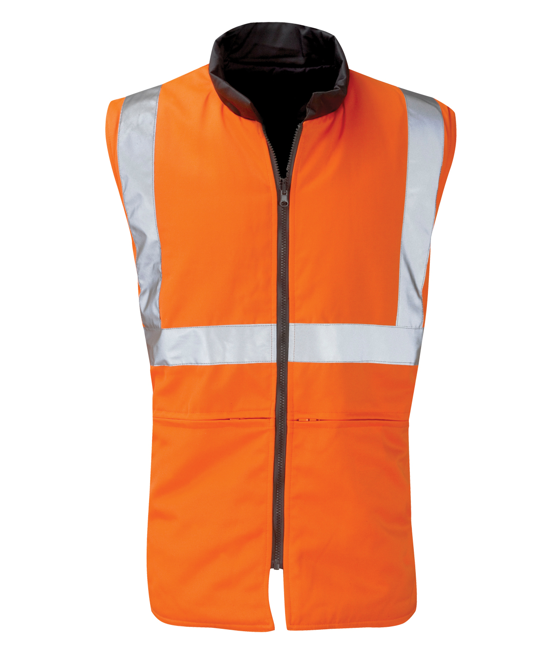 Orbit HVRBR - Hi-Vis Reversible Rail Spec Bodywarmer — Orange