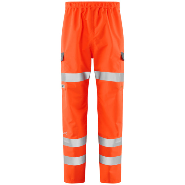 LEO L07 Westleigh - Hi-Vis Ecoviz 10K Performance Breathable Overtrousers — Orange