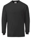 Portwest FR11 - Flame Resistant Anti-Static Long Sleeved T-Shirt — Black