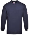 Portwest FR11 - Flame Resistant Anti-Static Long Sleeved T-Shirt — Navy Blue