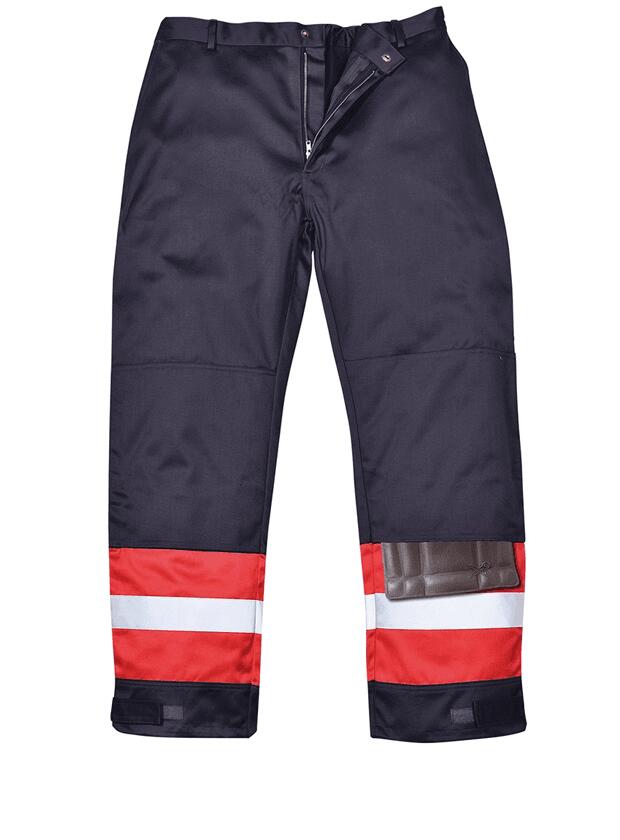 Portwest FR56 - Bizflame FR Contrast Trousers — Navy Blue / Red