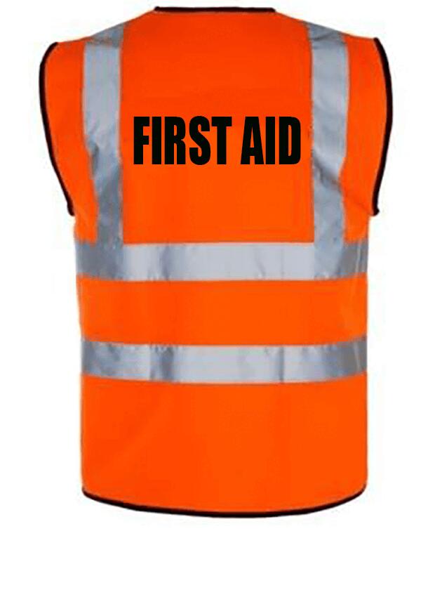 Hi-Vis FIRST AID Vest — Orange