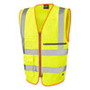 LEO W24 Foreland - Hi-Vis Ecoviz Tablet Pocket Superior Waistcoat — Yellow