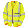 LEO S24 Heddon - Hi-Vis Ecoviz Tablet Pocket Sleeved Superior Waistcoat — Yellow