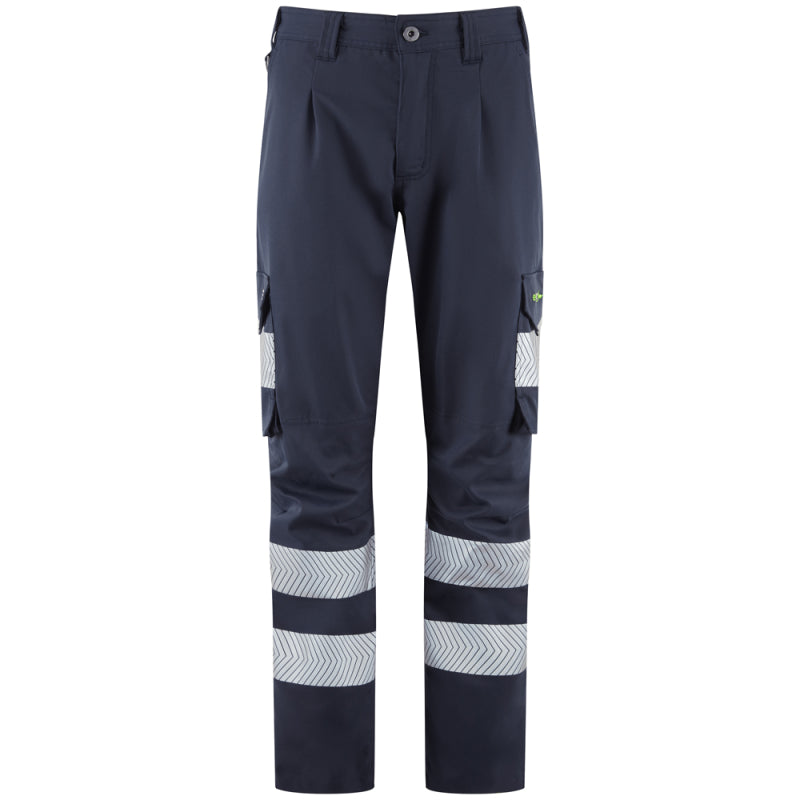 LEO CL05 Winswell - Hi-Vis Ecoviz Womens Lightweight Polyester Stretch Cargo — Navy