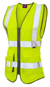 LEO WL11 Lynmouth - Hi-Vis Ecoviz Womens Superior Waistcoat — Yellow