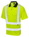 LEO P01 Croyde - Hi-Vis Ecoviz Comfort Polo Shirt — Yellow