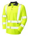 LEO P06 Woolsery - Hi-Vis Ecoviz Performace Sleeved Polo Shirt — Yellow