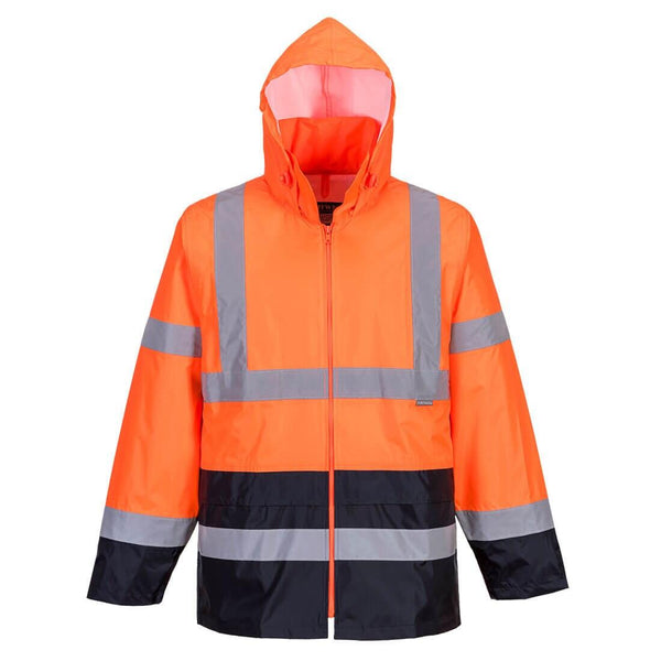 Portwest H443 - Hi-Vis Classic Contrast Parka Jacket — Orange / Navy