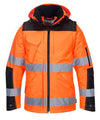 Portwest C469 - Hi-Vis 3-in-1 Winter Contrast Parka Jacket — Orange / Black