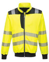 Portwest PW370 - Hi-Vis Full-Zip Sweatshirt — Yellow / Black