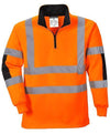 Portwest B308 - Hi-Vis Rugby Shirt — Orange / Black