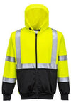 Portwest B315 - Hi-Vis Contrast Zipped Hoodie — Yellow / Black
