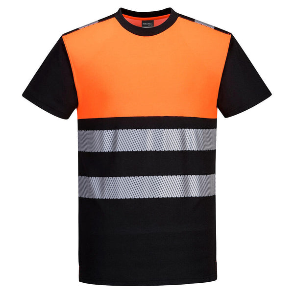 Portwest PW311 - Hi-Vis Classic Cotton Tee Shirt — Orange / Black
