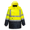 Portwest S426 - Hi-Vis 7-in-1 Breathable Contrast Parka Jacket — Yellow / Black