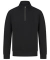HENBURY HB842 - UNISEX 1/4 ZIP SWEATSHIRT — Black