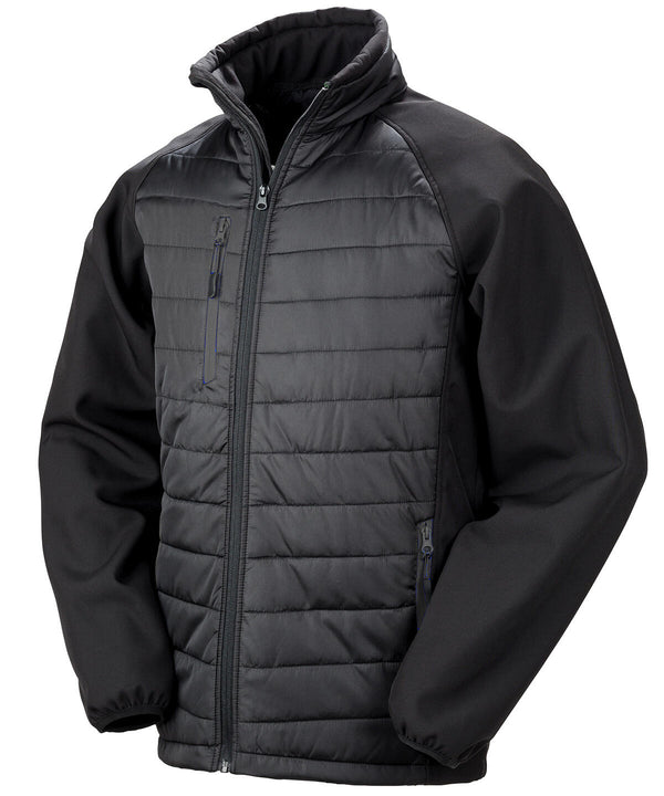 RESULT R237X - COMPASS PADDED SOFTSHELL JACKET — Black / Black
