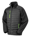 RESULT R237X - COMPASS PADDED SOFTSHELL JACKET — Black / Lime Green