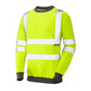 LEO SS05 Winkleigh - Hi-Vis Ecoviz Crew Neck Sweatshirt — Yellow
