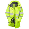 LEO A04/F01 Clovelly - Hi-Vis Ecoviz 15K 3-in-1 Breathable Parka and Fleece — Yellow