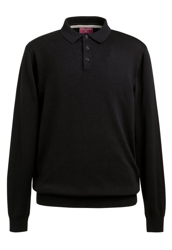 Brook Taverner 4219 Casper – Knit Polo — Black