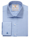 Brook Taverner 7656 Andora – Classic Fit Shirt — Blue Herringbone