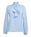 Brook Taverner 2368 Andria – Pussy Bow Blouse — Sky Blue