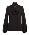 Brook Taverner 2368 Andria – Pussy Bow Blouse — Black