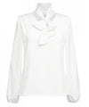 Brook Taverner 2368 Andria – Pussy Bow Blouse — White