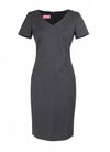 Brook Taverner 2246 Corinthia – V-neck Dress — Mid Grey
