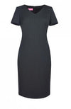 Brook Taverner 2246 Corinthia – V-neck Dress — Charcoal