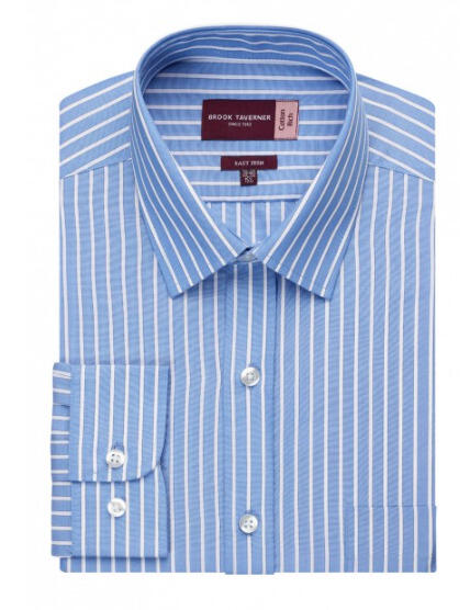 Brook Taverner 7540 Rufina – Classic Fit Shirt — Blue/White Stripe