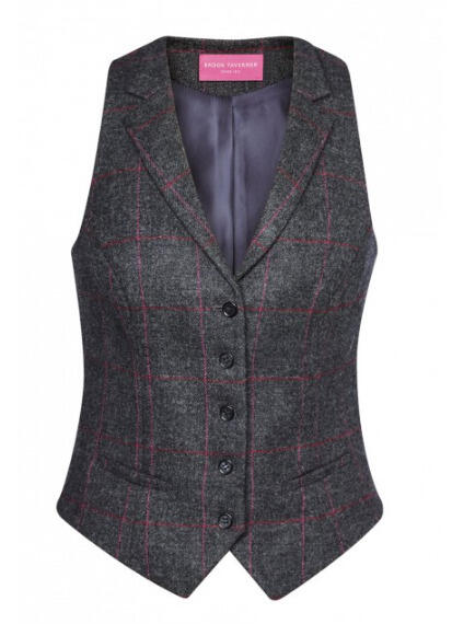 Brook Taverner 2310 Nashville – Ladies Waistcoat — Charcoal/Pink