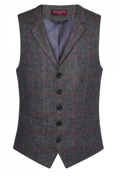 Brook Taverner 1463 Memphis – Waistcoat — Charcoal/Pink
