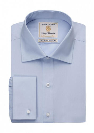 Brook Taverner 7642 Chester – Classic Fit Shirt Cotton Poplin — Sky Blue