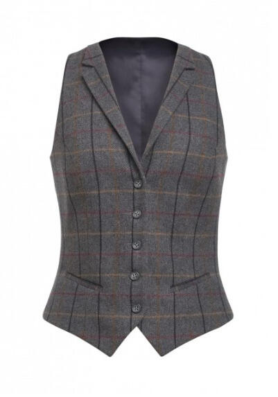 Brook Taverner 2383 Greenville – Ladies Waistcoat — Grey Check