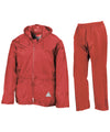 RESULT RE95A - WATERPROOF JACKET AND TROUSER SET — Red