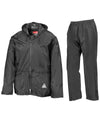 RESULT RE95A - WATERPROOF JACKET AND TROUSER SET — Black